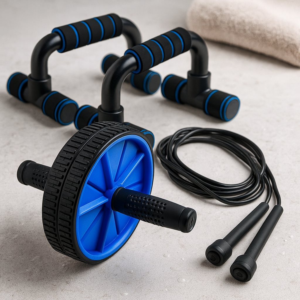 Kit Definição Total 3 em 1 – Abdômen, Flexão e Cardio